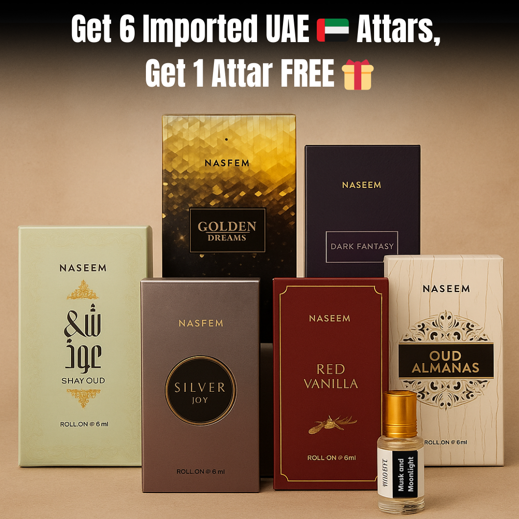 6 Imported Naseem UAE Attars 🇦🇪+ 1 Free Gift 🎁
