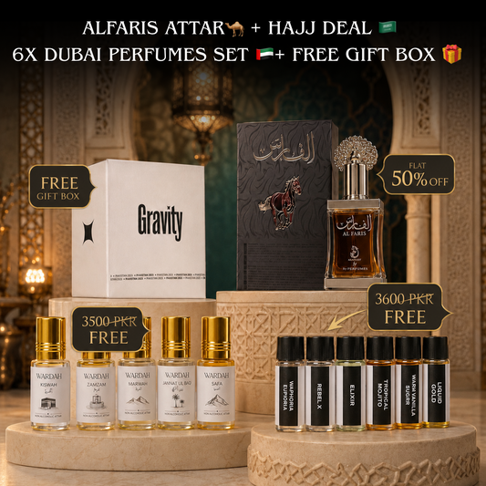 AL FARIS ATTAR 🐎 + HAJJ DEAL 🇸🇦 + UAE IMPORTED PERFUME SET 🇦🇪 + GIFT BOX 🎁 FREE DELIVERY 🚚