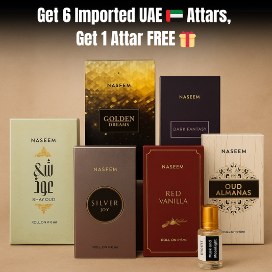 6 Imported Naseem UAE Attars 🇦🇪+ 1 Free Gift 🎁